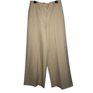 ASOS DESIGN Wide Leg Tailored Pants Beige Polyester US Size 10